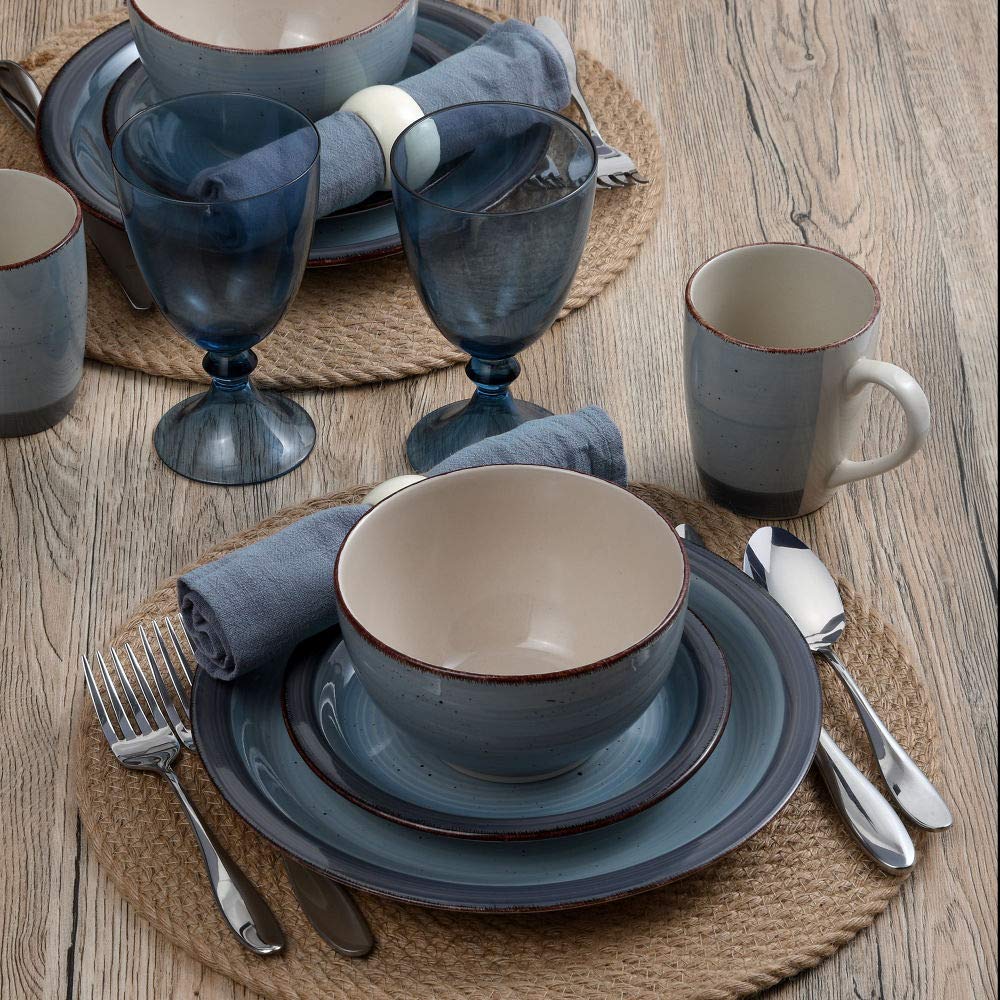 Sadie 16-Piece Dinnerware Set, Blue