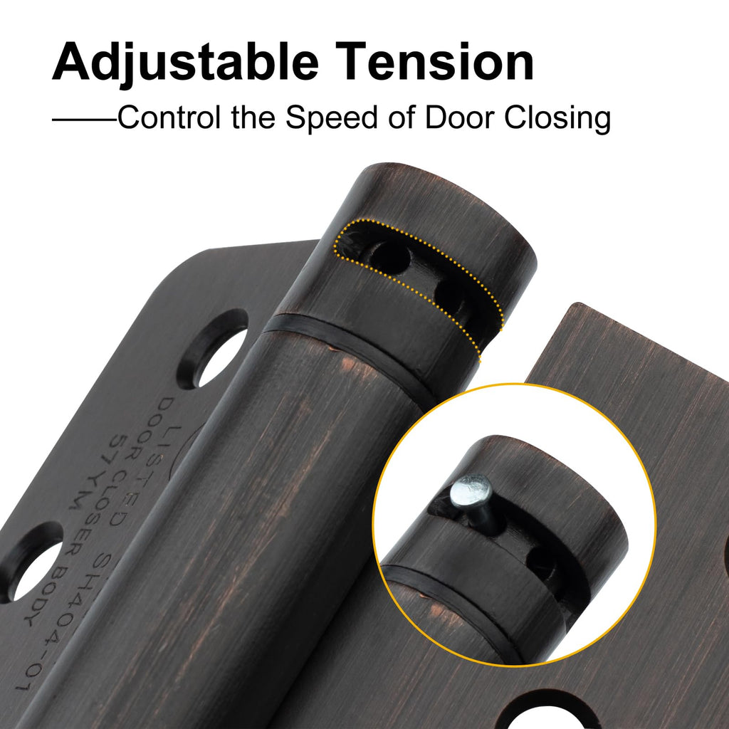 6 Pack Self Closing Door Hinges 4 Inch Oil Rubbed Bronze 1/4" Radius