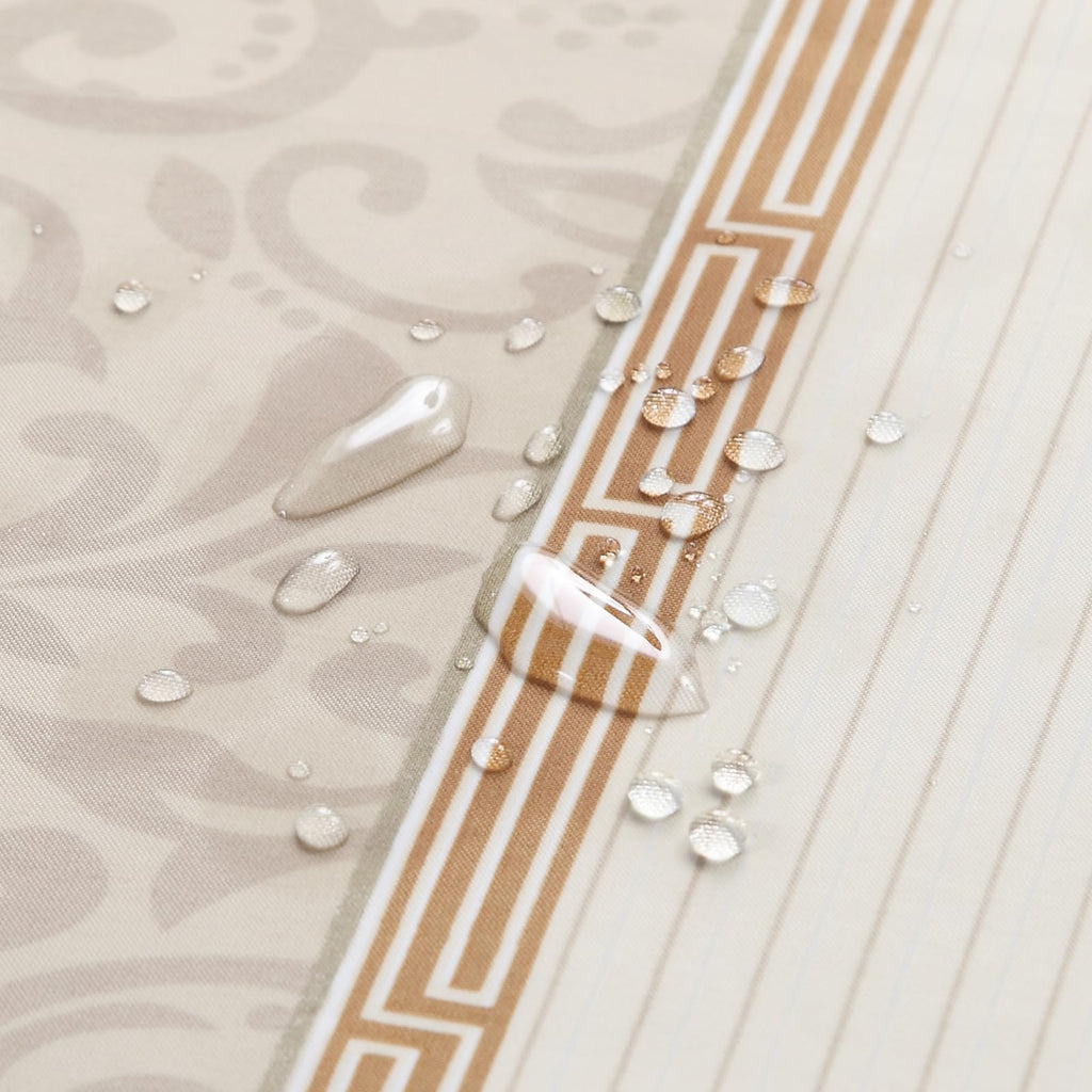 Fabric, Beige Tan Stripe Cloth Shower Curtains, Waterproof Bathroom Small Curtains, 62" W x 72" H