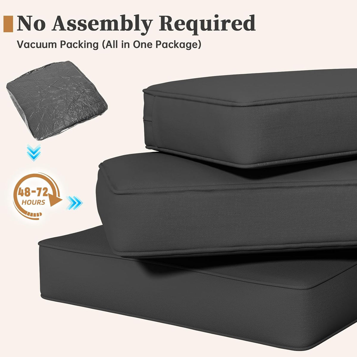 Replacement Cushions for Patio Furniture, 14-Piece Outdoor Cushions (Grey)