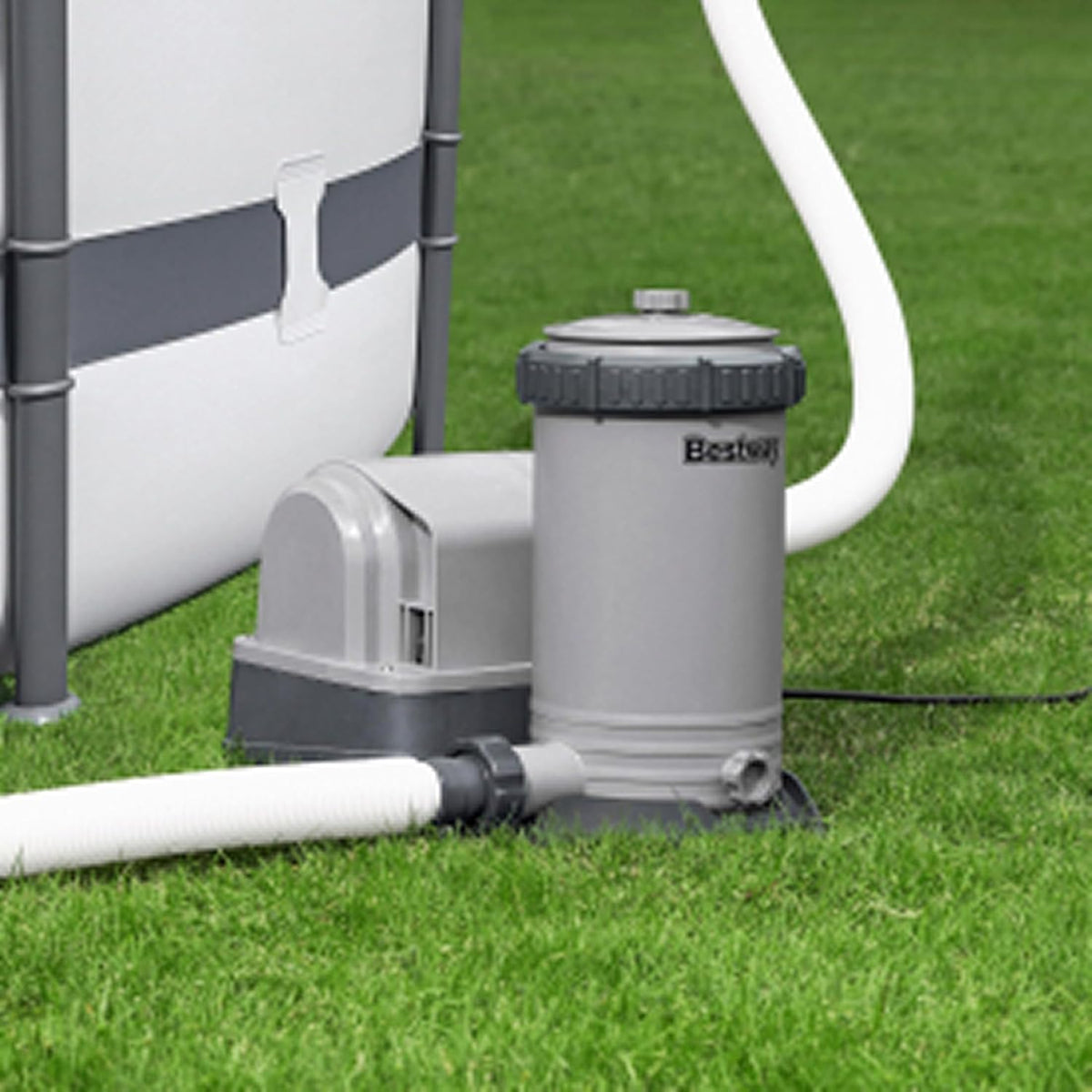 2,500 GPH Filter Pump for Above Ground Swimming Pool with Type IV-B Cartridge, Adapter Accessories and Timer