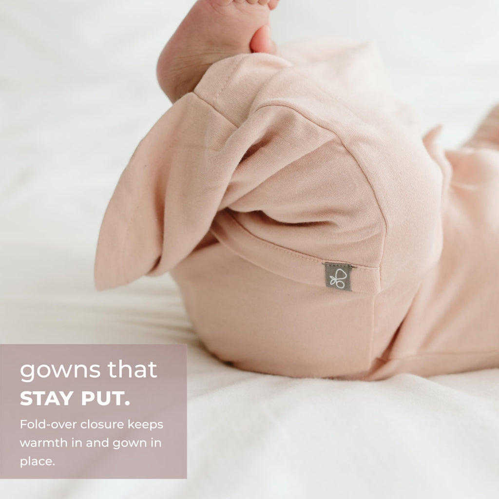 Baby Gown Convertible Sleeper Soft Organic Cotton, Rose
