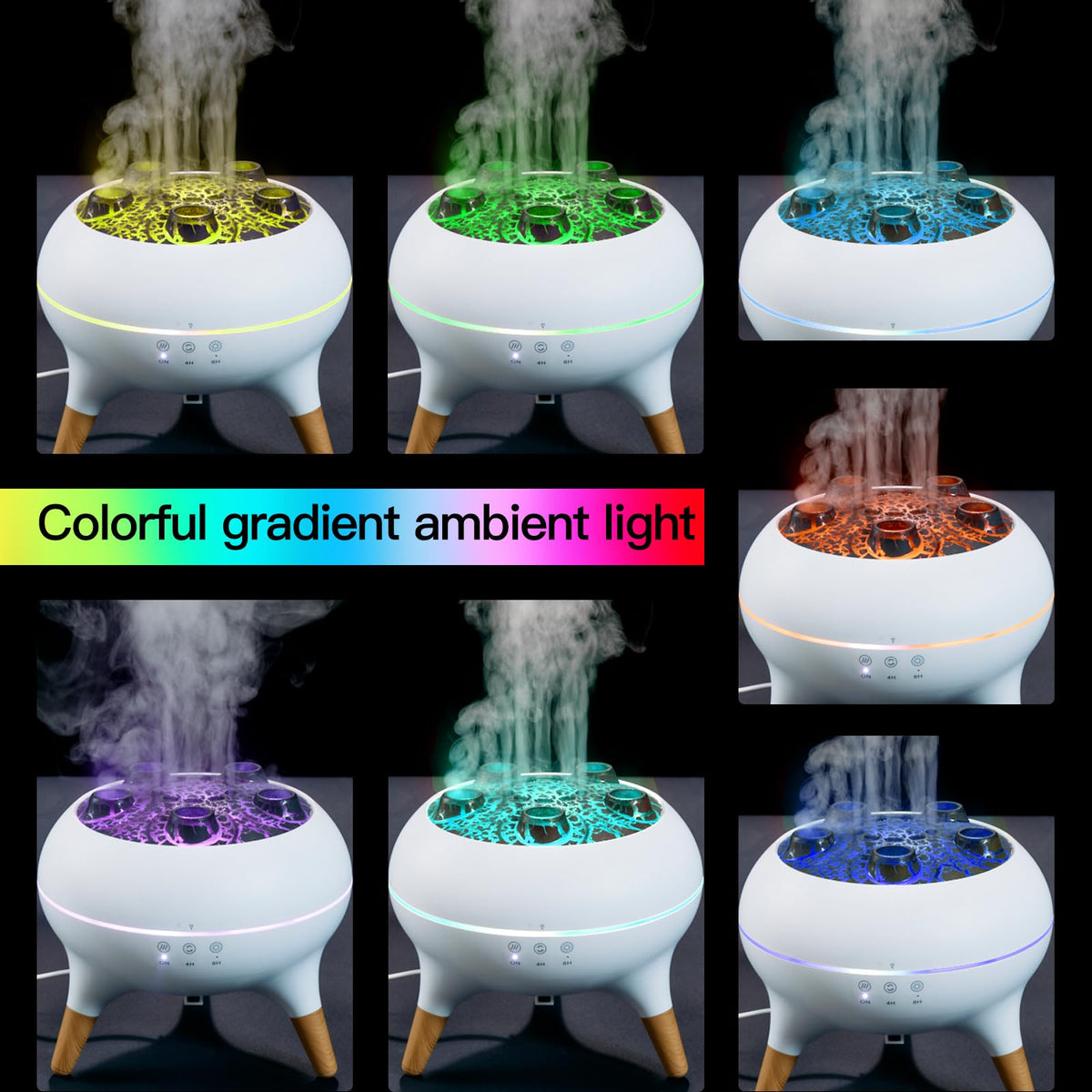 Essential Oil Diffuser, Jellyfish Diffuser Air Humidifiers Sound Pickup Ultrasonic Aromatherapy Diffuser Remote