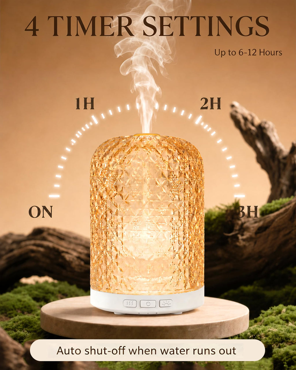 Glass Essential Oil Diffuser with Pulse/Continuous Mist