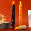 2 Pcs Fall Corn Cob Taper Candles Thanksgiving Candlesticks