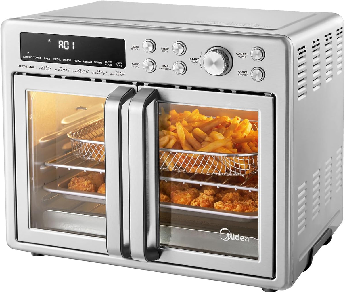 Flexify Classic French Door Toaster Oven Air Fryer Combo, 10-in-1 Large Capacity 26.4 QT Countertop Oven, 25% Faster