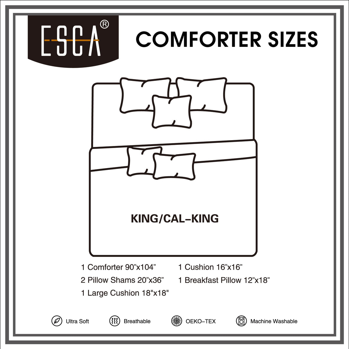 Burnt Orange Comforter Set, 6-Piece Embroidered Floral Bedding King Size