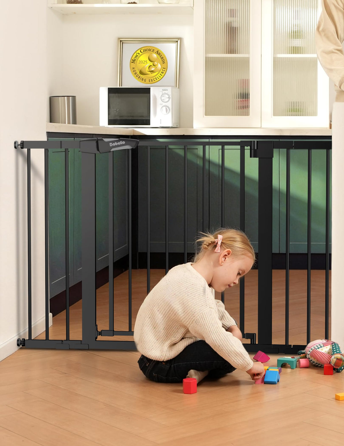 29-43" Baby Gate for Stairs, Pet Gate, Black