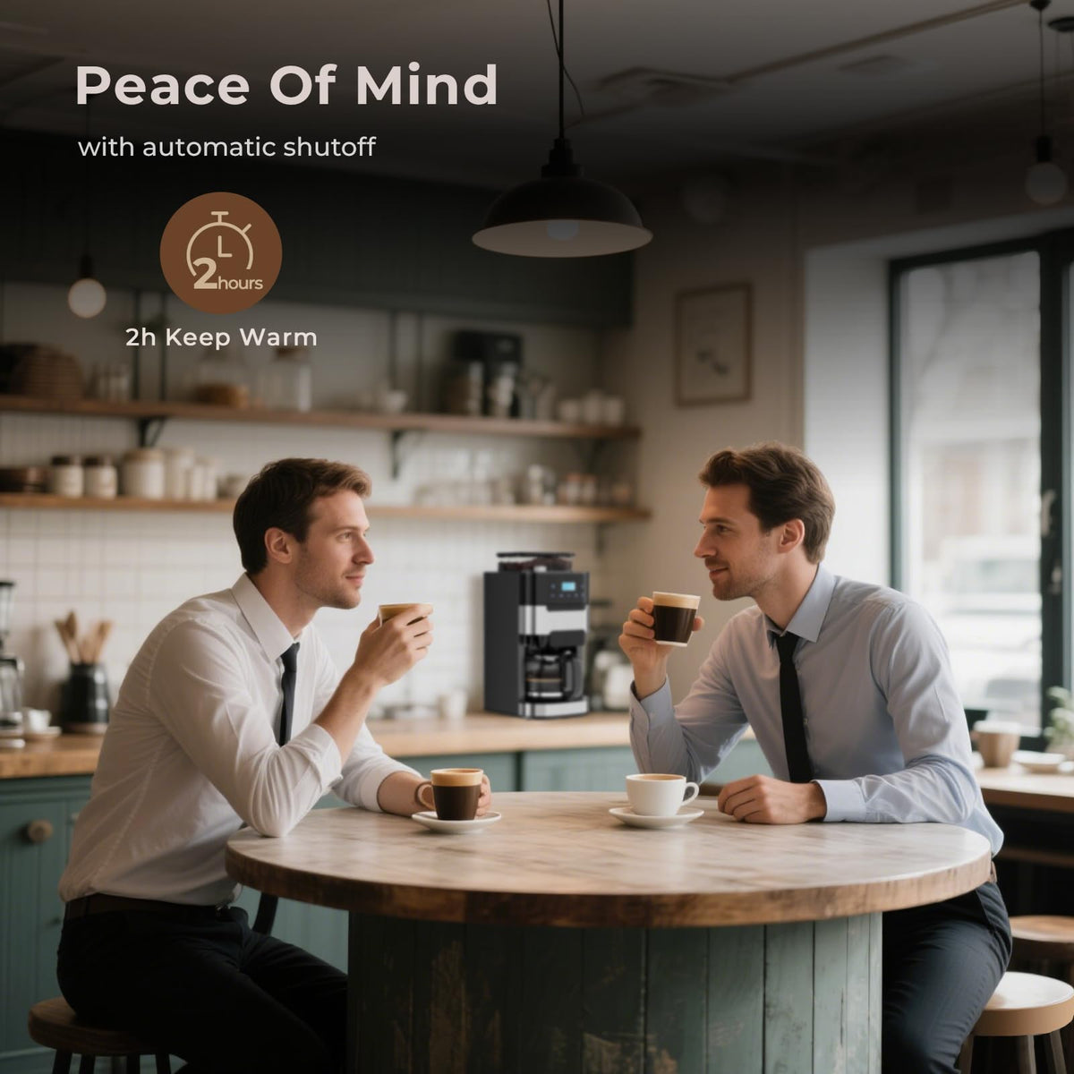Drip Coffee Maker with Built In Grinder, 10-Cup Grind and Brew Coffee Machine Fully Automatic, Programmable with Brew