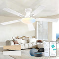 52" Smart Flush Mount Ceiling Fan with Light & Remote
