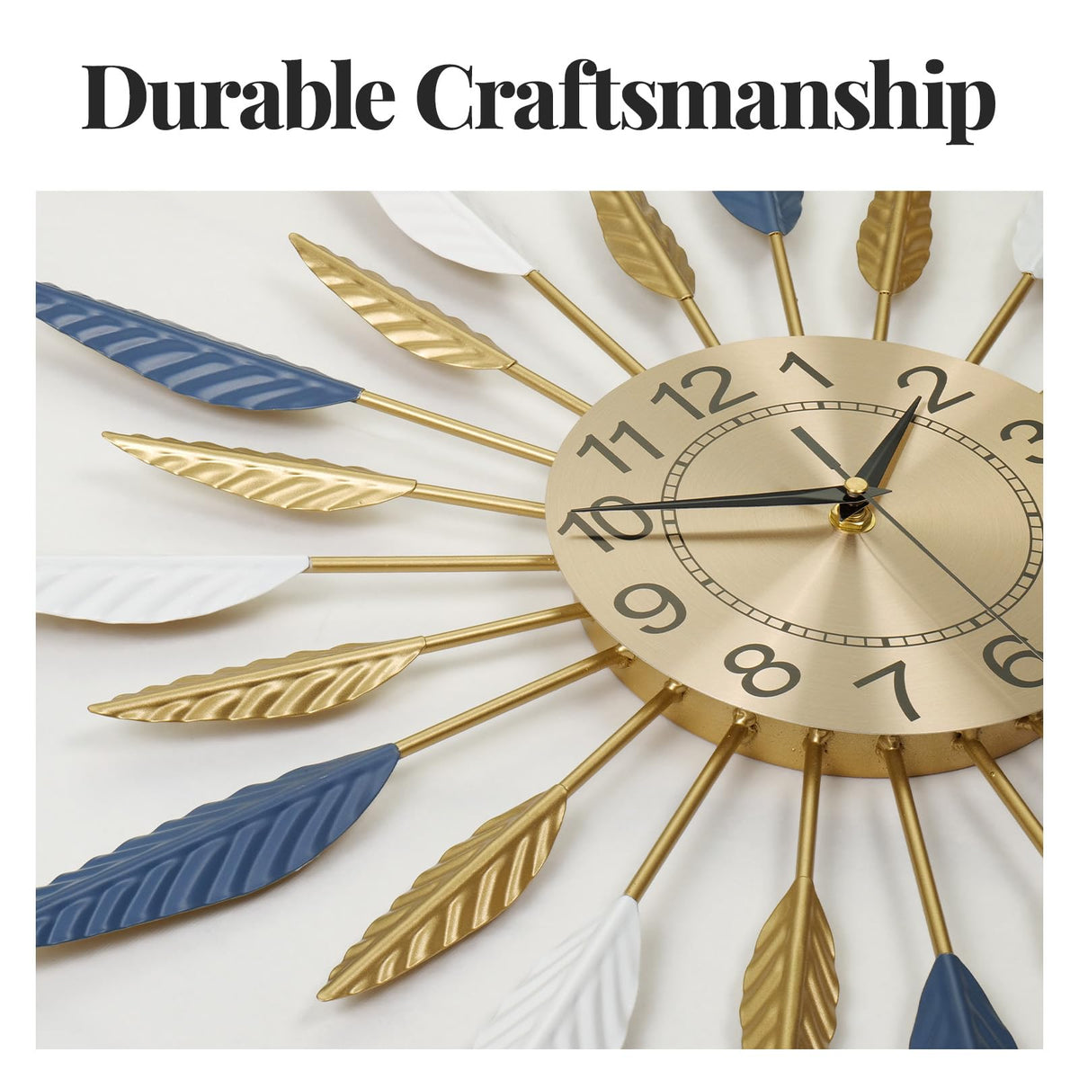 Inspired Nelson Style 30 Inch Large Wall Clock Gold Mid Century Modern Sunburst Wall Clock