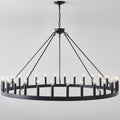 53 Inch Black Extra Large Wagon Wheel Chandelier