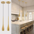 Gold Pendant Light, Modern Pendant Lights Kitchen Island, LED Hanging Light Fixtures for Dining Room Hallway Bedroom