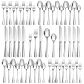 50-Piece Silverware Set for 10, Food Grade Stainless Steel Flatware Set, Mirror Polished Cutlery Utensil Set with