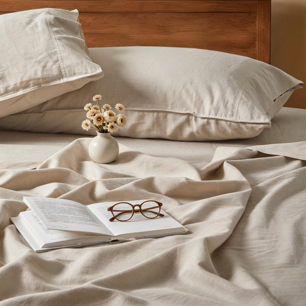100% Organic Linen Sheets Bed Sheets Natural French Flax 4 Pcs
