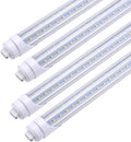 8FT LED Bulbs, V Shaped Dual Row Clear Cover 65W 6000K Cold White T8 8FT LED Tube Light with R17D Rotatable