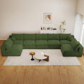165" Oversized Cloud Sectional Couch with U-Shaped Chaise, 7-Seater Corduroy Viral Boneless Sofa, Memory Foam Couches