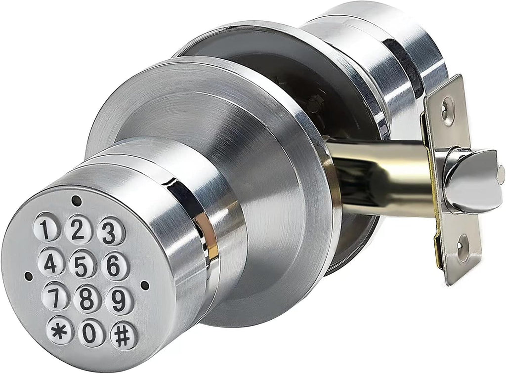 Keyless Electronic Entry Door Knob, Bedroom Door Knob with Keypad