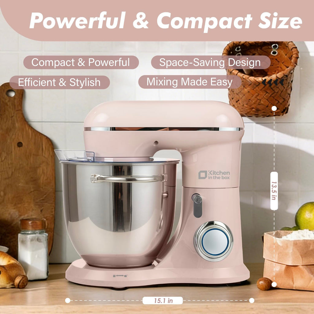 6.5 QT Stand Mixer, 10-Speed Electric Mixer (Pink)
