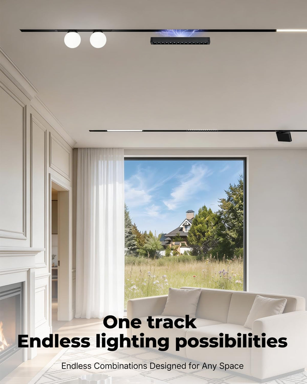 2 Pack 39.4 Inch (1M) 24V Recessed Trimless Magnetic Track Lighting System