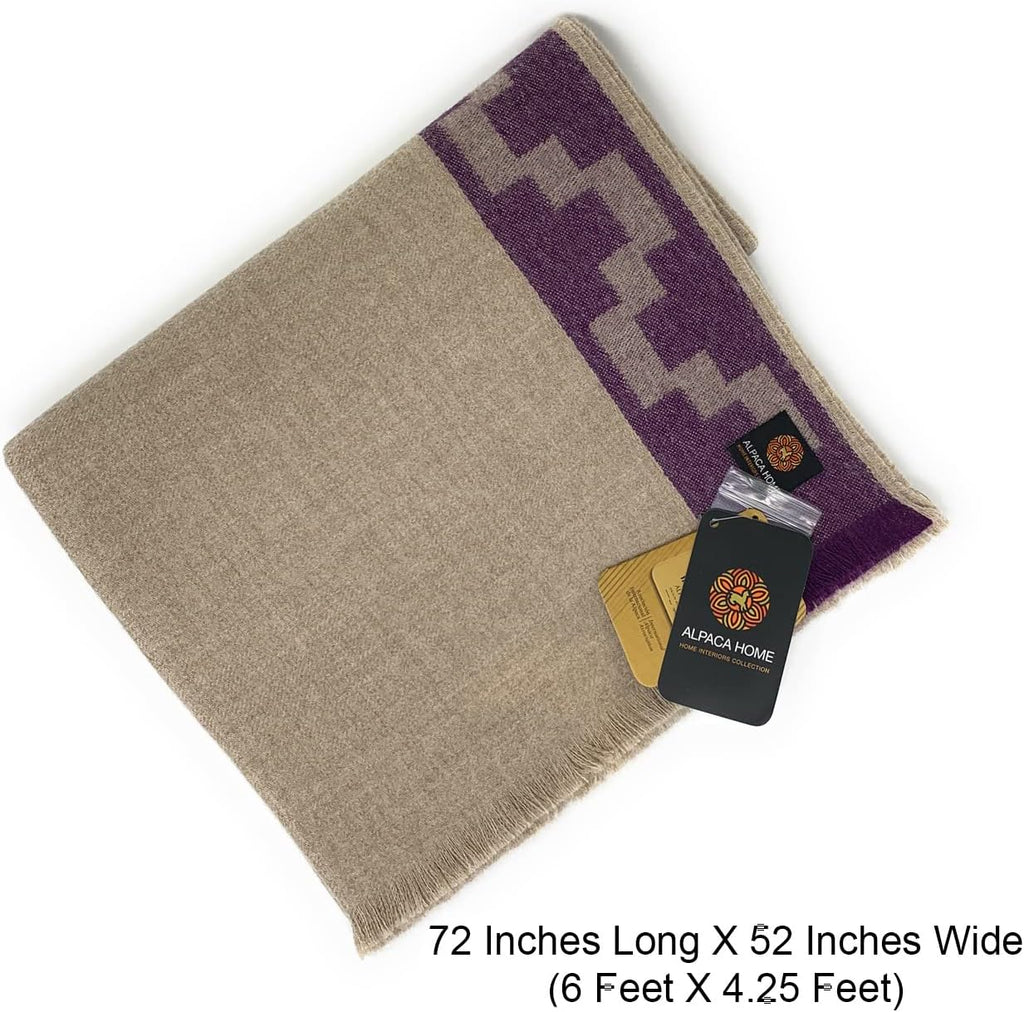 Home | Stepping Stones Season Alpaca Throw Blanket | 100% Baby Alpaca Wool | 6 Feet Long X 4.25 Feet Wide