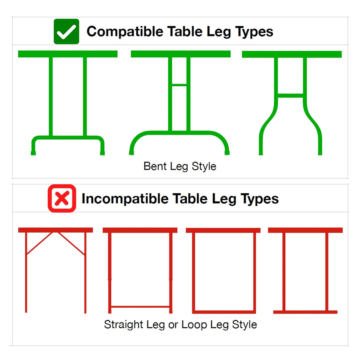 RizeUp GO - Mobile Table Risers for Bent-Leg Folding Tables, Set of 4