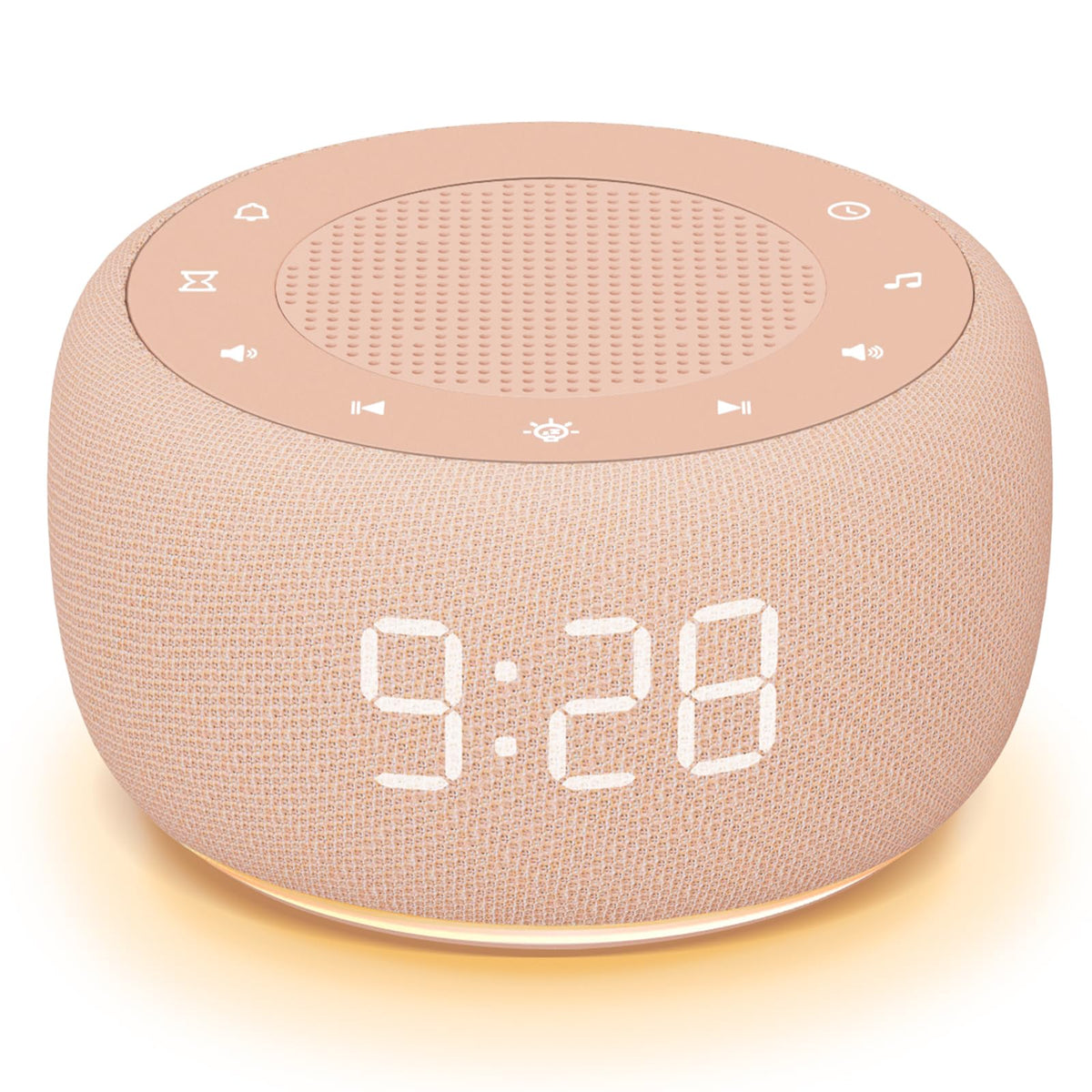 Sound Machine & Alarm Clock 2-in-1, Bedroom Sleep Clock, Peach