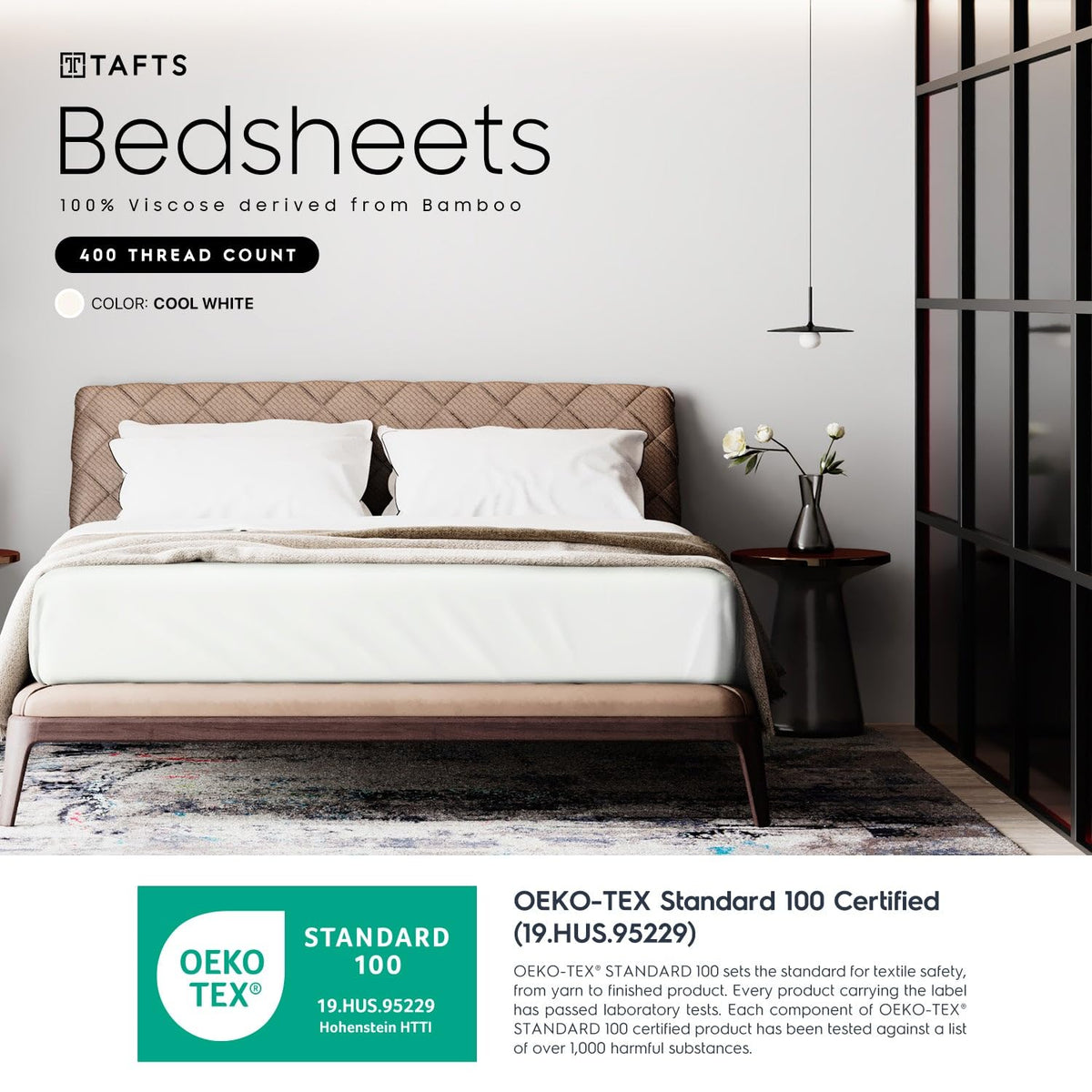 Sheets Set, Pure 100% Viscose derived from Bamboo Bed Sheets Set, Luxuriously Soft, Silky, Cooling Sheets