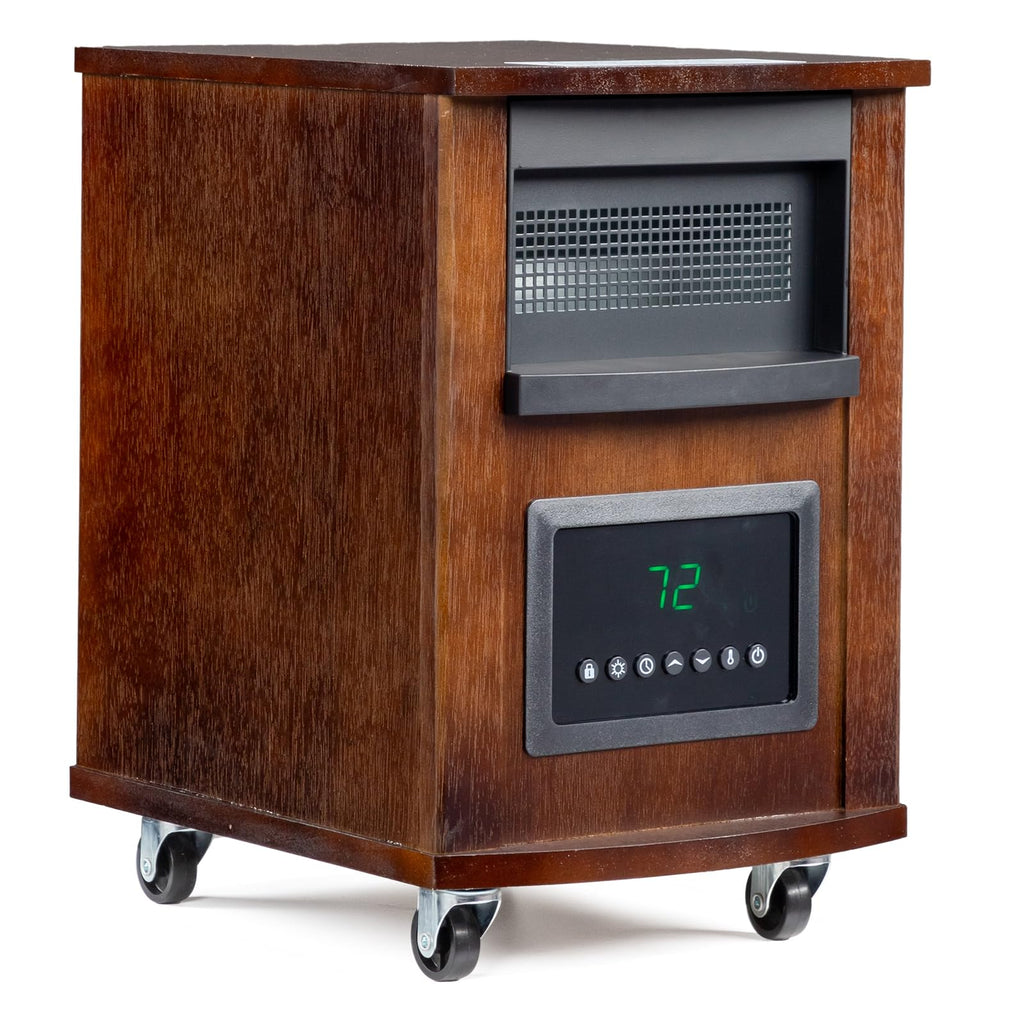 1500W Quartz Infrared Heaters, Electric Space Heater, Portabel Handle & Wheels, 12H Timer, 3 Modes, Tip-Over &