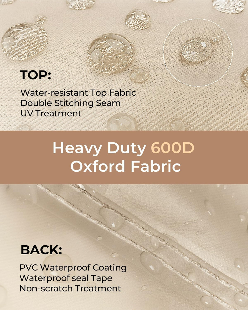 Patio Furniture Covers Set, 3 Piece Outdoor Furniture Cover Waterproof, 600D Heavy Duty Lawn Furniture Covers Set