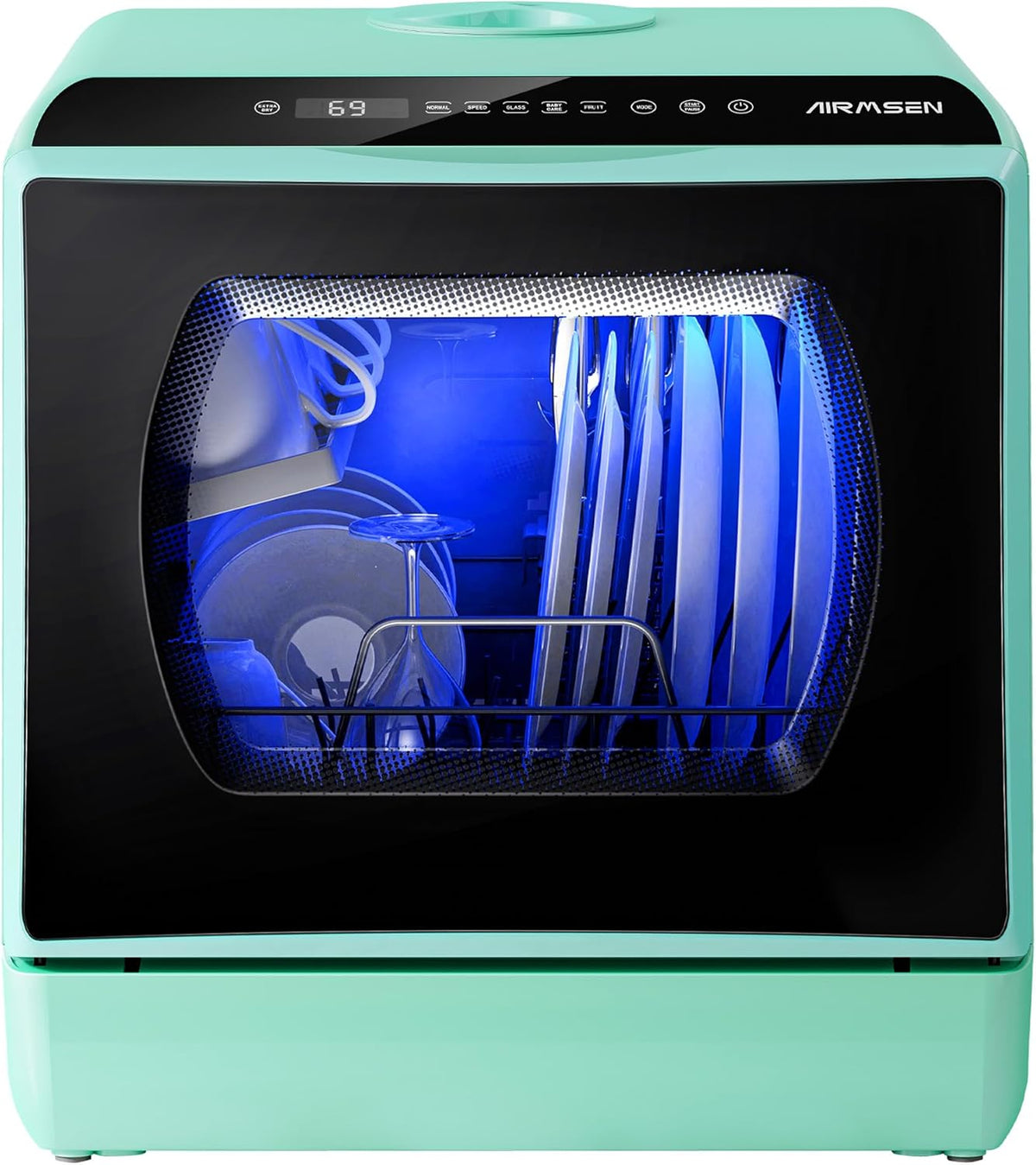 Portable Countertop Dishwashers, 5 Washing Programs Mini Dishwashers with 5 L Built-in Water Tank and Double-layered