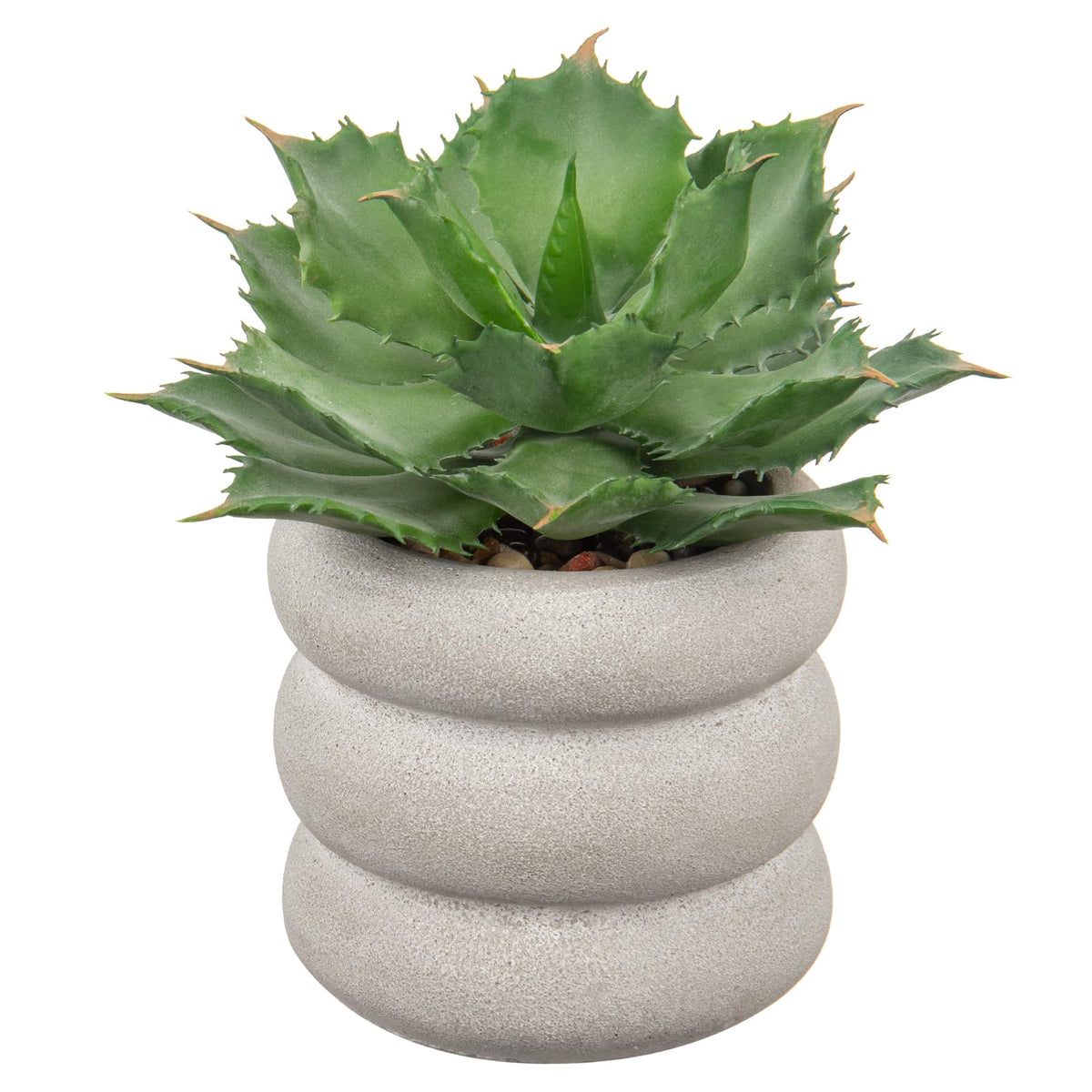 Fake Plants Succulents Artificial Agave Succulent Plants Faux Aloe Potted Plant in White Glaze Ceramic Pot for Desk