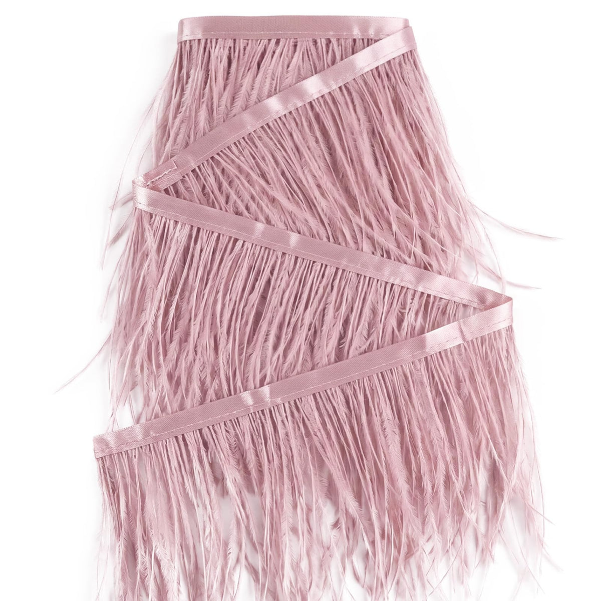 Lotus Pink Ostrich Feathers Trim Sewing Fringe 2Yard 4-6inch for DIY Dress Sewing Craft Clothing Latin Wedding Dress