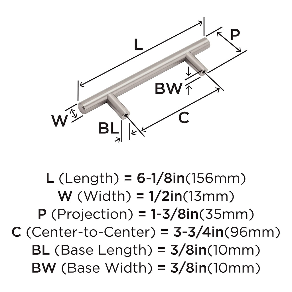 10 Pack 3-3/4" Bar Pulls Satin Nickel Drawer Pull