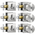 Brushed Nickel Exterior Door Knobs with Deadbolt, Silver 3 Pack