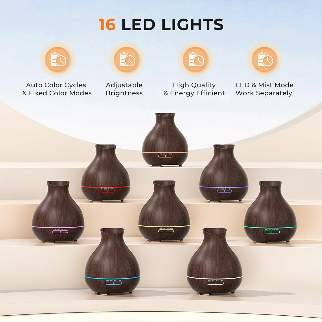 Aromatherapy Essential Oil Diffusers, 2 PCS 550ml High Mist Output Humidifiers for Large Room, Home, Waterless