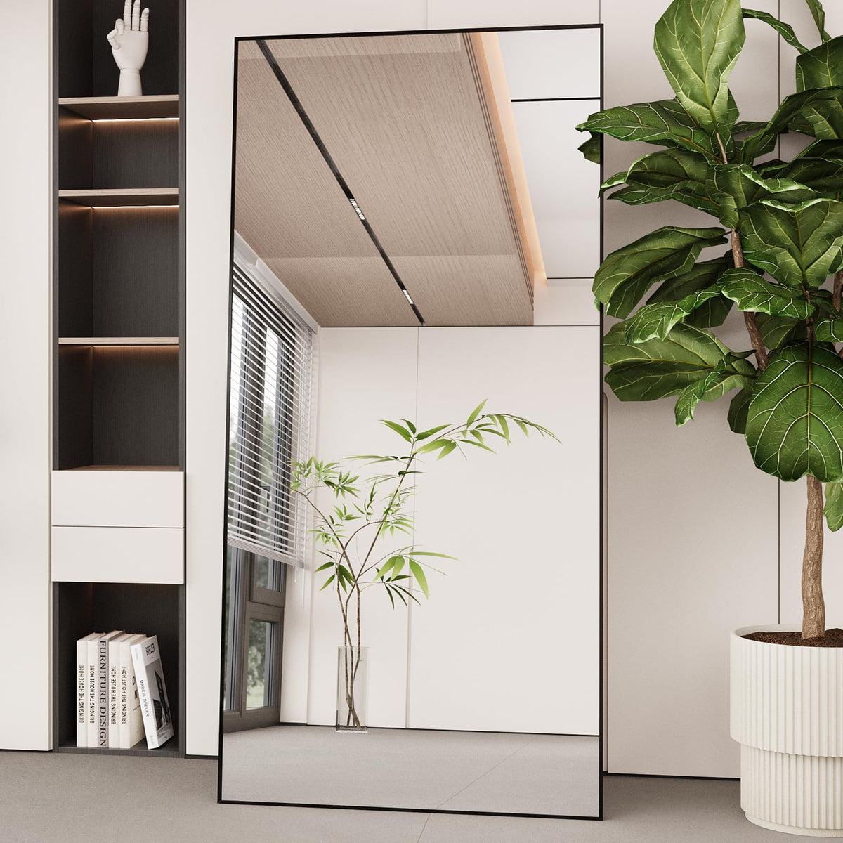 71"x32" Full Length Mirror, Black Floor Mirror