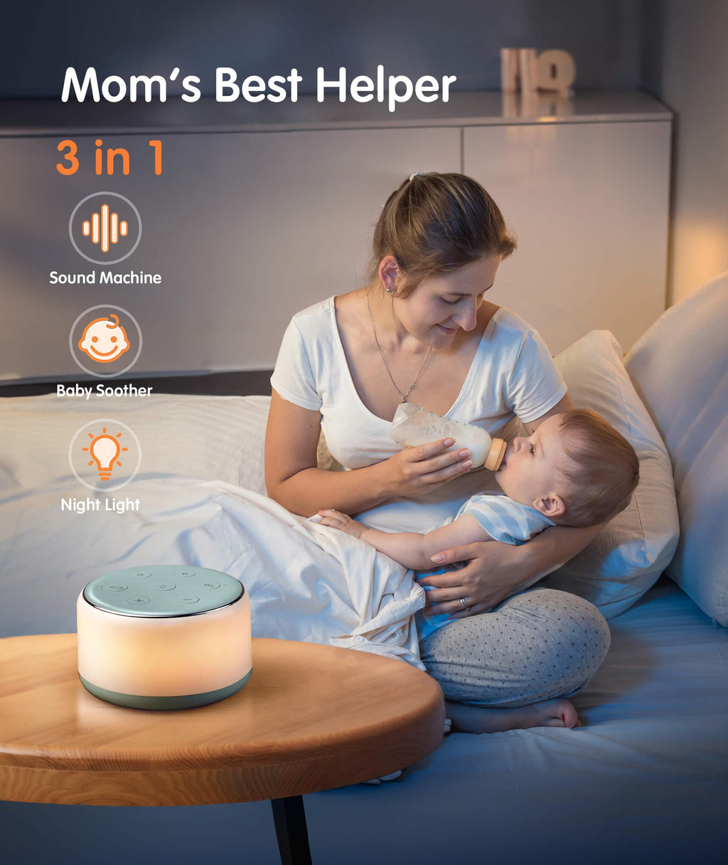 Rechargeable White Noise Sound Machine Baby with Night Light