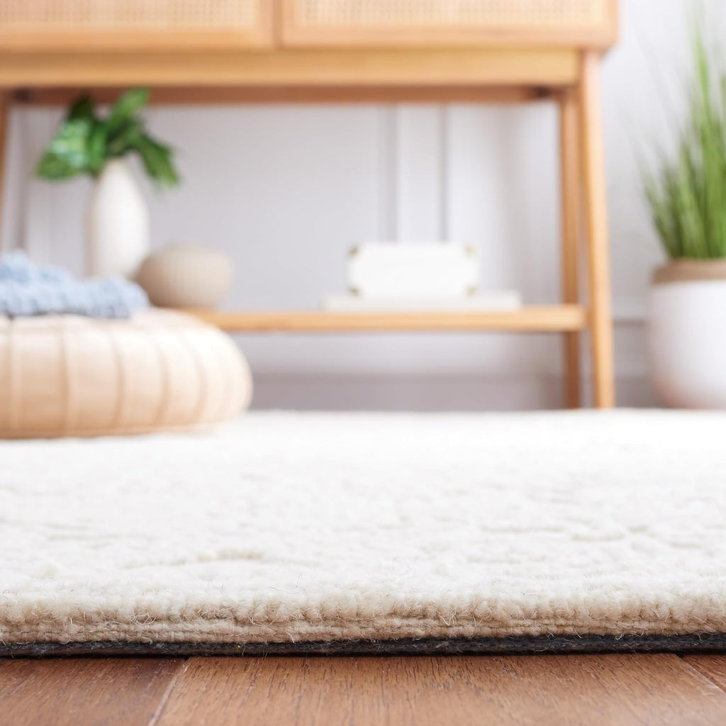 X Area Rug Collection, Ivory, Handmade Wool, Ideal, Dining Space (MSR3511C)