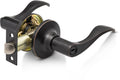 Privacy Lever Door Handle [Thumb Turn Lock on The Inside] with a Oil Rubbed Bronze Finish, Reversible for Right &