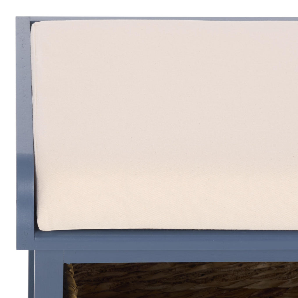 Freddy Wood Storage Bench, 33" Farmhouse Blue