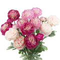 6 Pcs Artificial Flowers Silk Peony Rose Single Stem Artificial Ranunculus Flowers Faux Peony Bouquet Floral