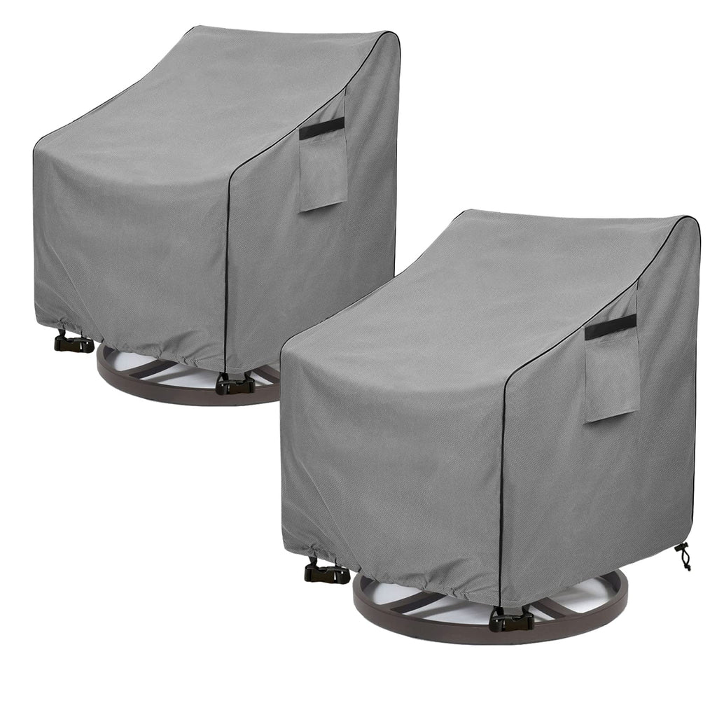 Heavy Duty 600D Outdoor Furniture Covers Fits up to 27.5"W x 32.5"D x 39"H inches -2 Pack, Grey