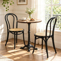 Solid Wood Dining Chairs Set of 2, French Bistro Dining Chairs, Solid Bentwood Chairs with Rattan Seat for