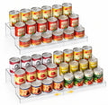 Expandable Clear Acrylic Can Organizer for Pantry, 3-Tier, Holds 24 Cans