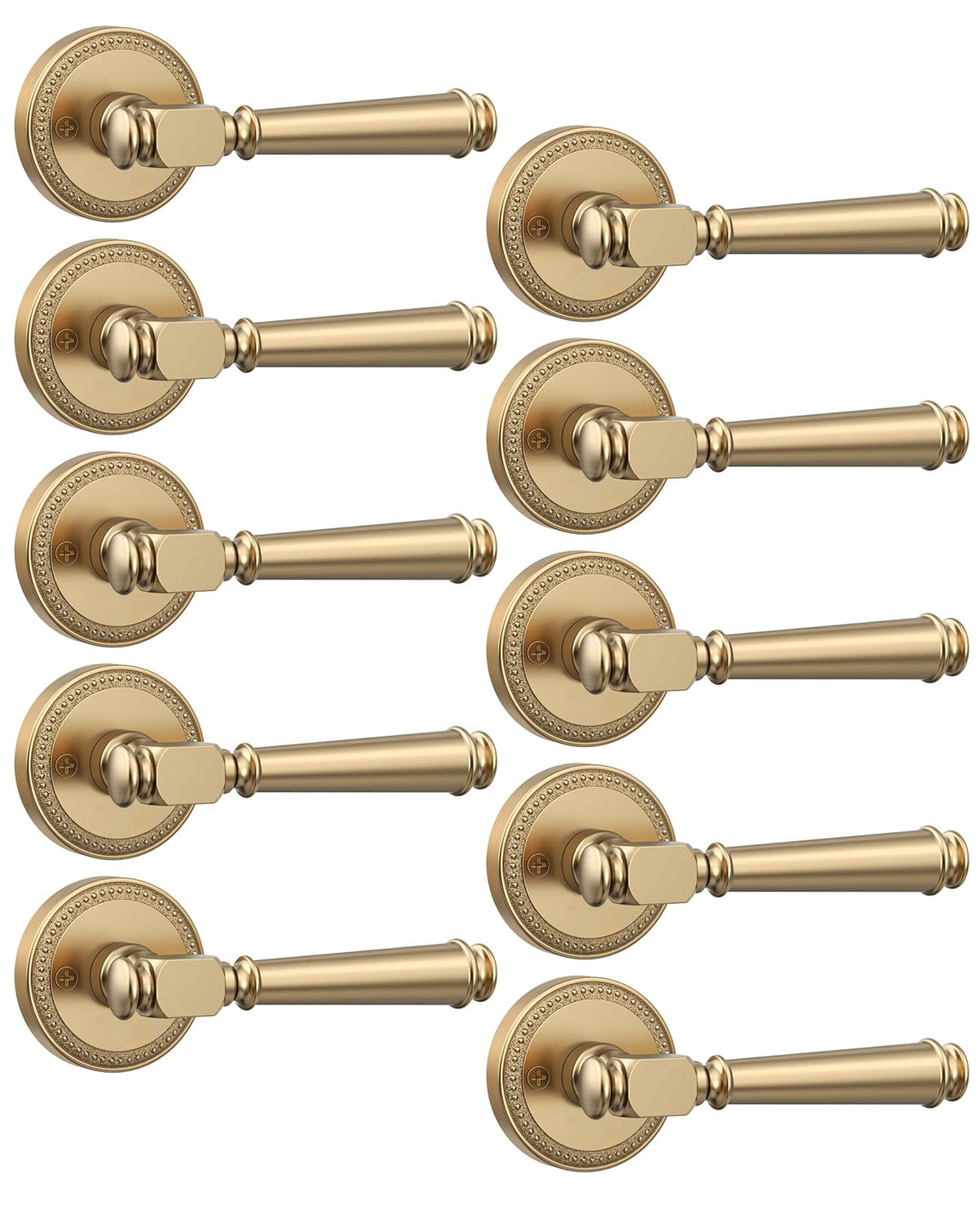 10 Pack Champagne Bronze Passage Door Handles