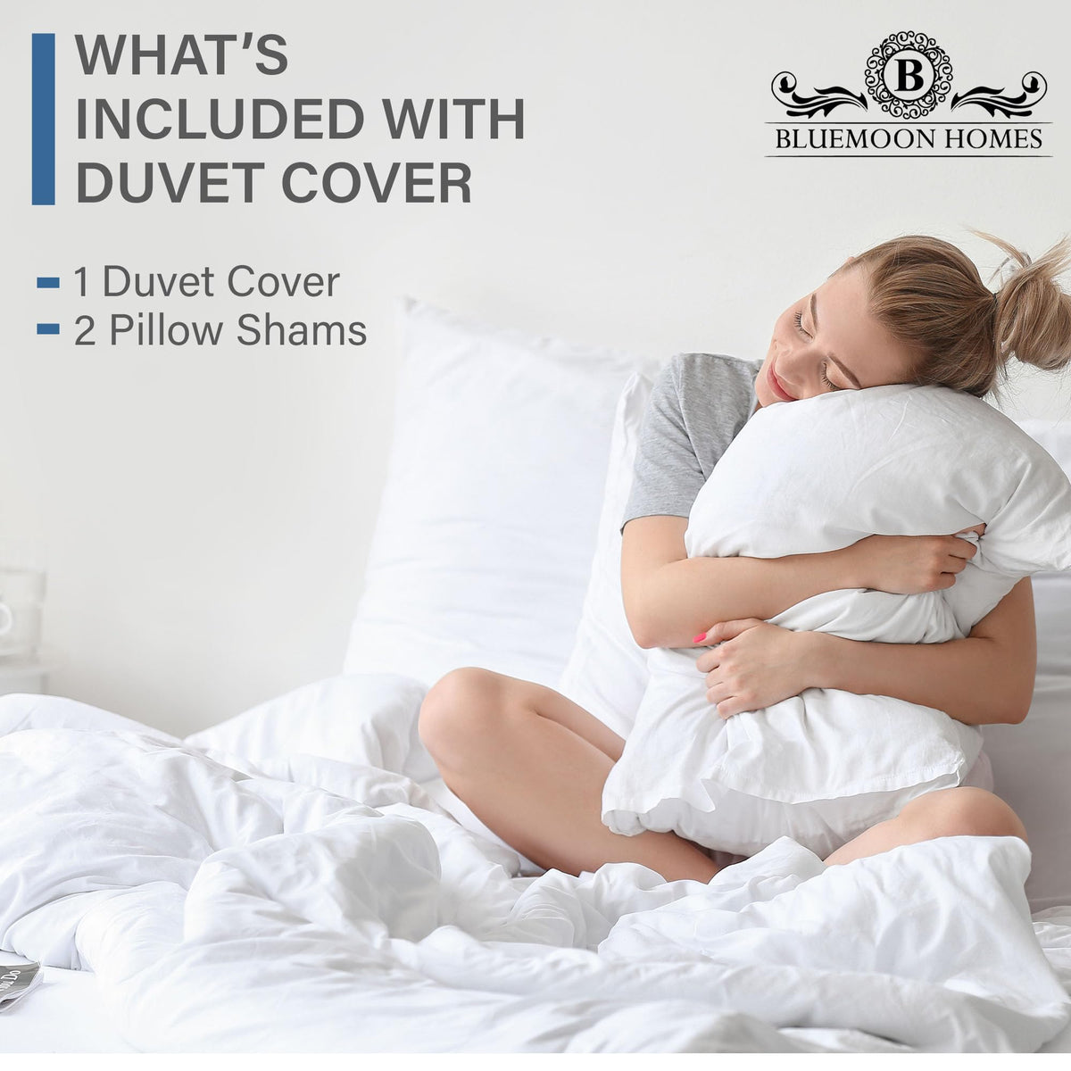 100% Egyptian Cotton 1000 Series Duvet Cover Twin XL Size - White
