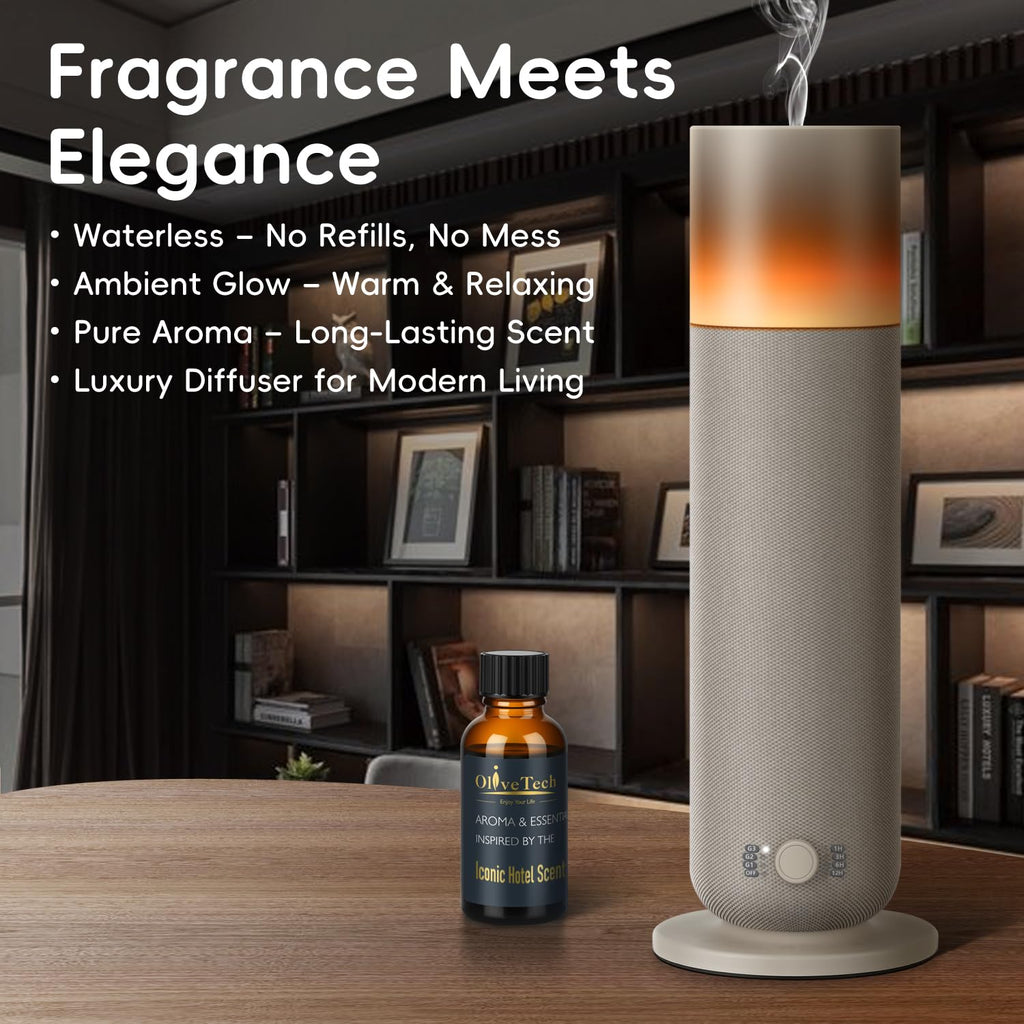 Waterless Diffuser with Fabric-Wrapped Design, Cold Air Scent Diffusers Collection Diffuser, Adjustable Intensity
