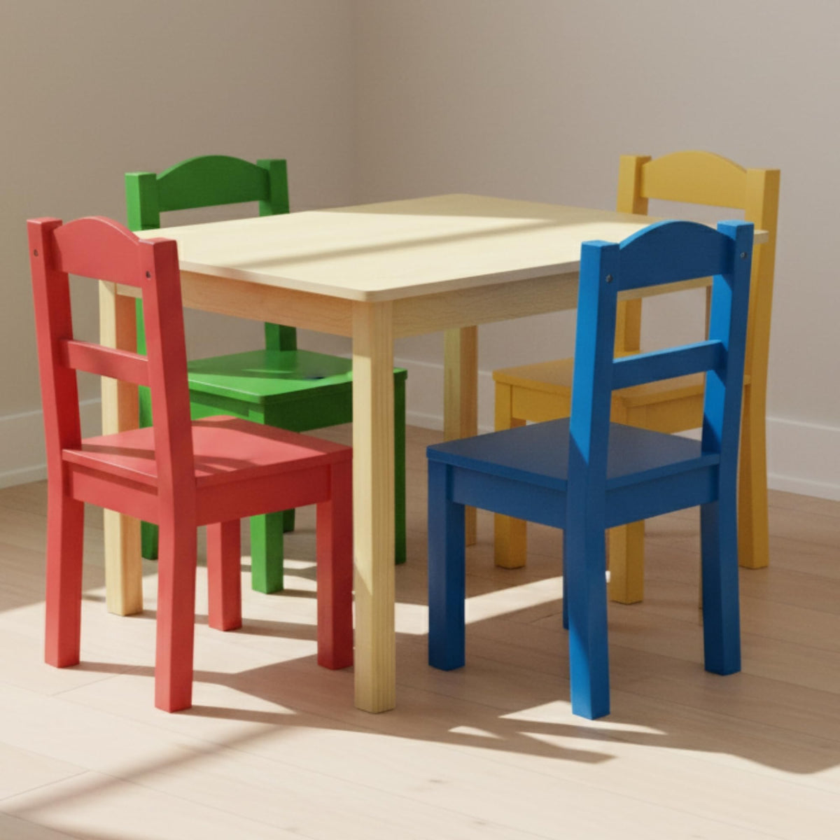 Toddler Table and Chair Set for Kids, Wood Activity Furniture