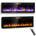 60" Ultra Thin Electric Fireplace Wall Mounted, Slim Fireplace Insert, Wall Fireplace /Bedroom w/Touch Screen, Remote